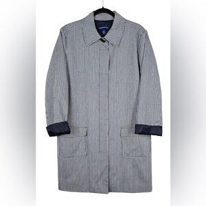 Charter Club Black and White Checkered Trench Coat 💕